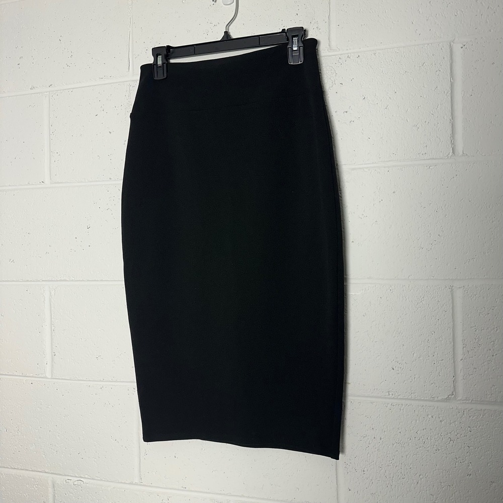 Express Womens Black High Waisted Stretch Pencil Midi Skirt Size Small